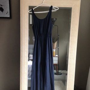 Club Monaco navy maxi silk dress